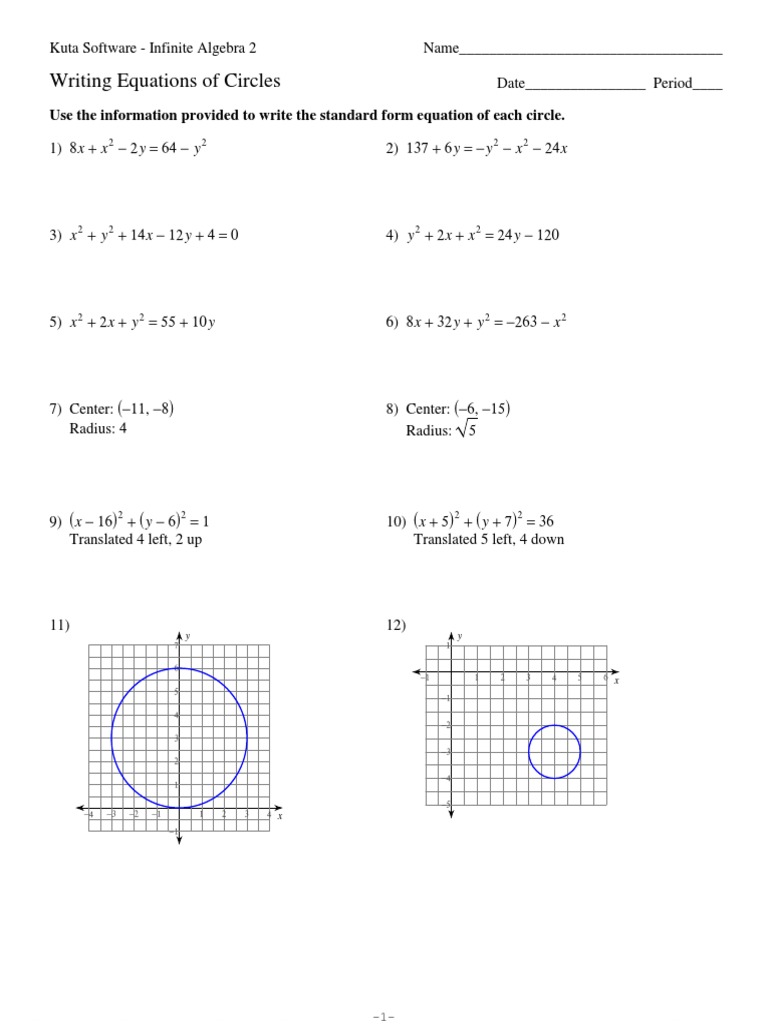 Equations of Circles  PDF  Circle  Elementary Mathematics