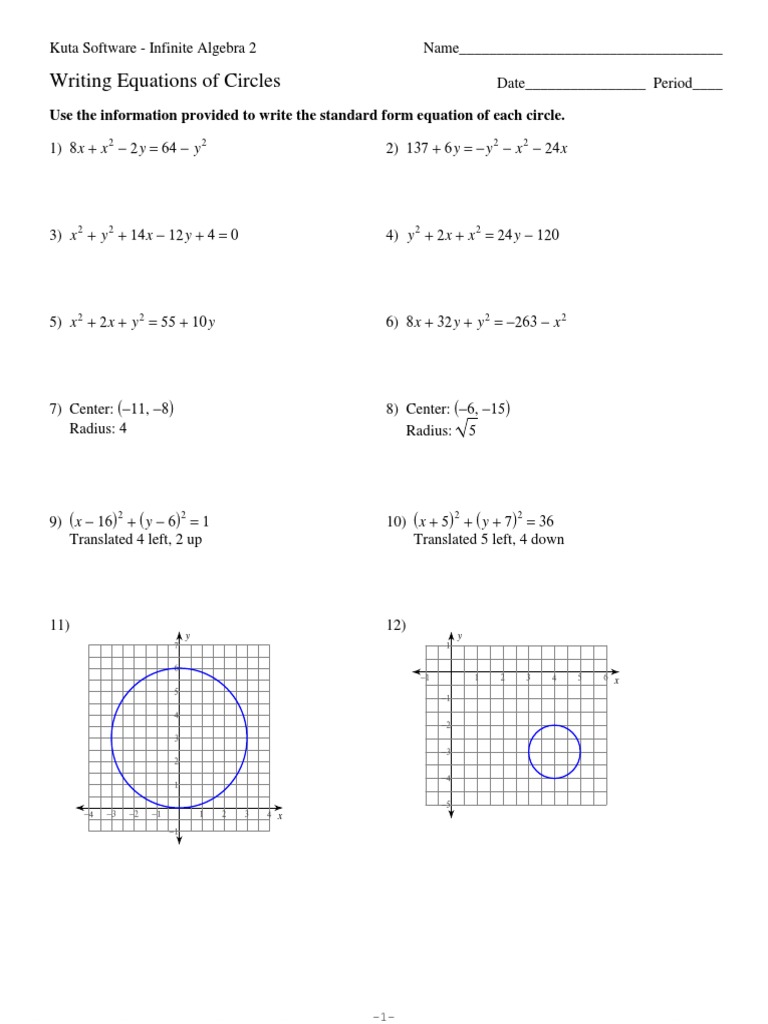 Equations of Circles  PDF  Circle  Elementary Mathematics