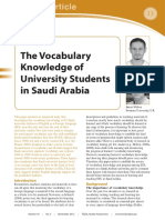 The Vocabulary Knowledge of University S PDF