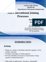 Non-Conventional Joining Processes: Course Code: PI-415 Seminar Department of Mechanical Engineering