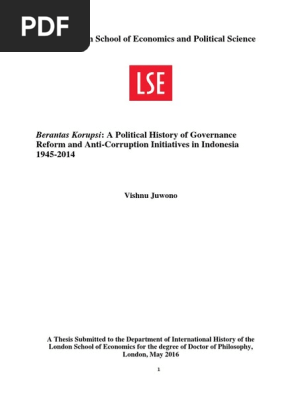 Juwono Berantas Korupsi Indonesia Thesis