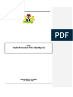 Nigeria: Federal Ministry of Health's Health Promotion Policy