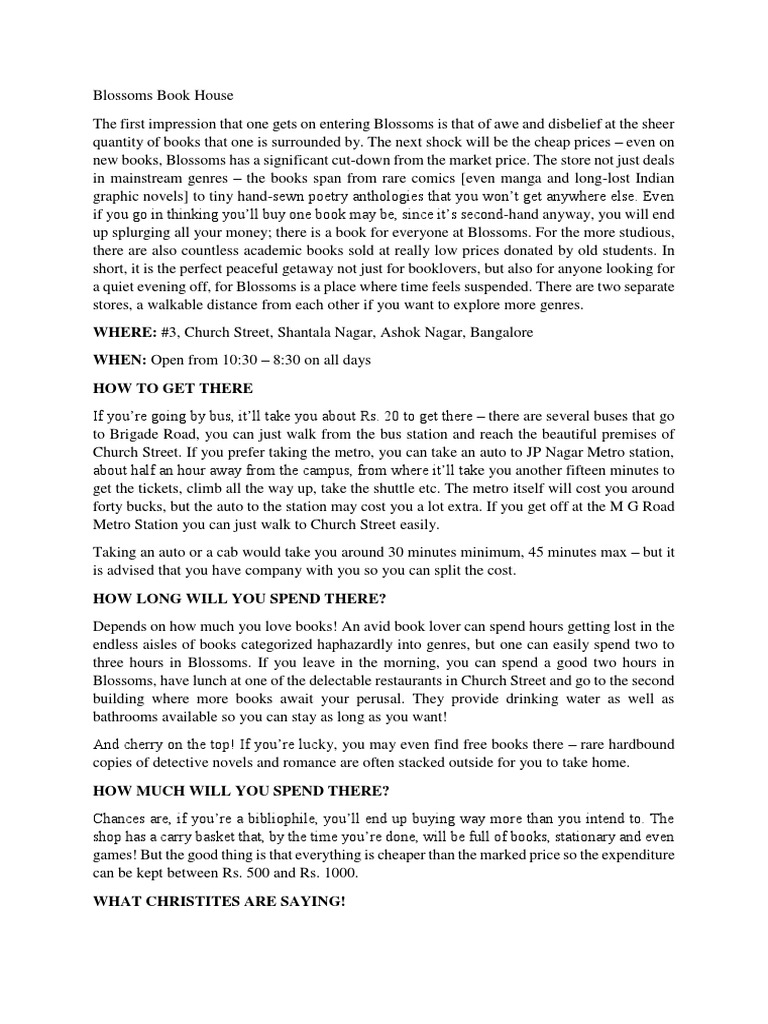 Blossoms Book House PDF