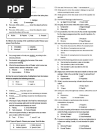 Pretest in English 9