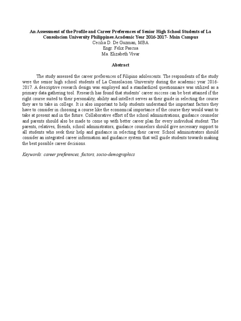 An Assessment of The Course Preference | PDF