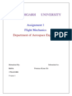 Chandigarh University: Assignment 1 Flight Mechanics