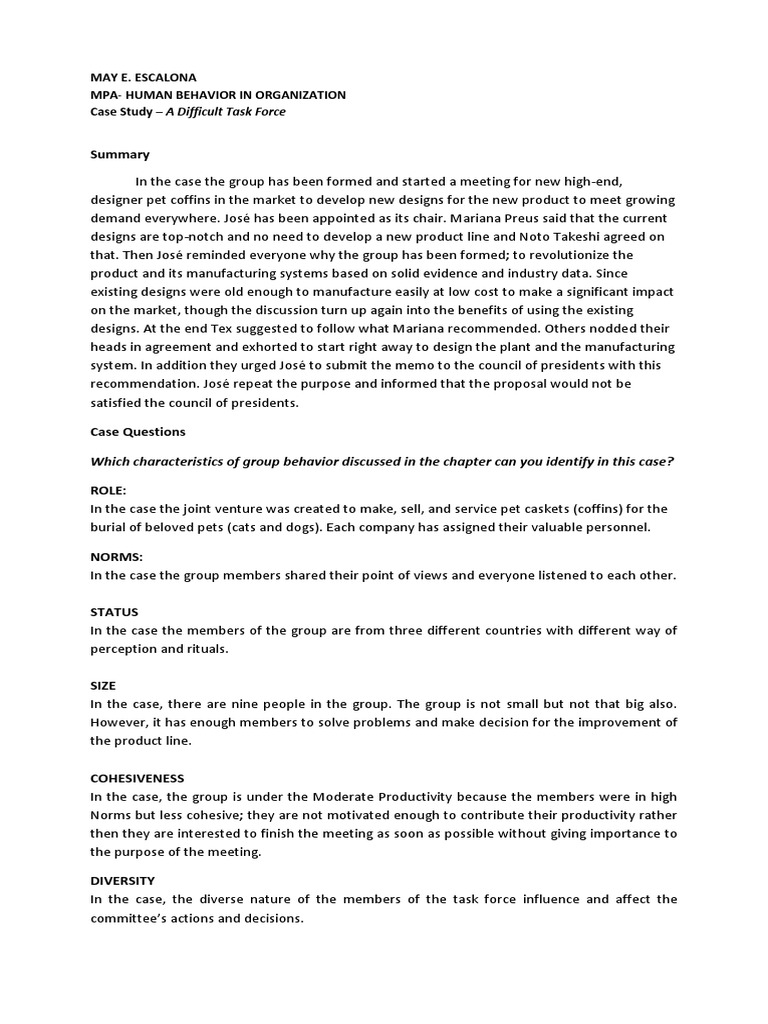 The bends case study answers image