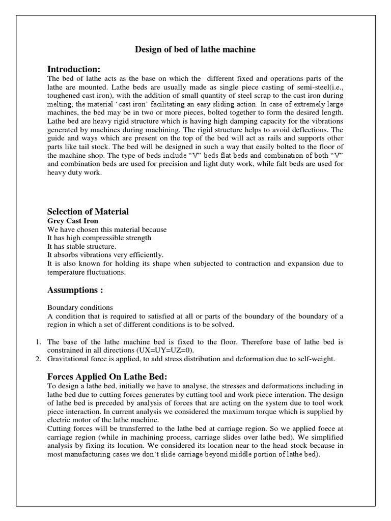 Design Of Bed Of Lathe Machine Mechanical Engineering Mechanics Design Of Bed Of Lathe Machine Mechanical Engineering Mechanics