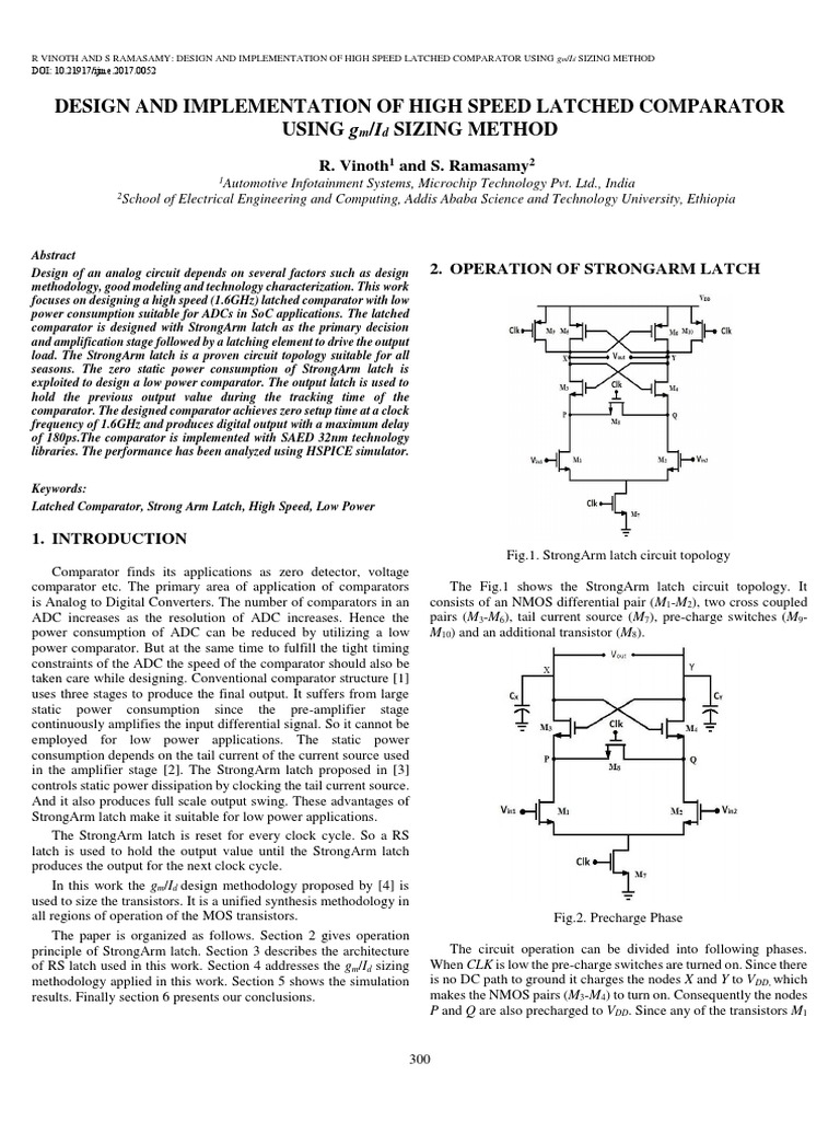 Low Power High Speed Cmos Comparator Design | PDF | Analog To Digital ...