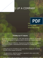 Winding Up A Company: Presented By:-Sushil Kant Ashutosh Dubey