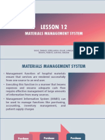 Lesson 12: Materials Management System