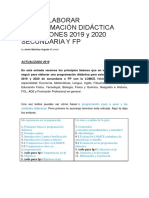 Cómo Elaborar Programación Didáctica OPOSICIONES 2019 y 2020 Secundaria Y FP