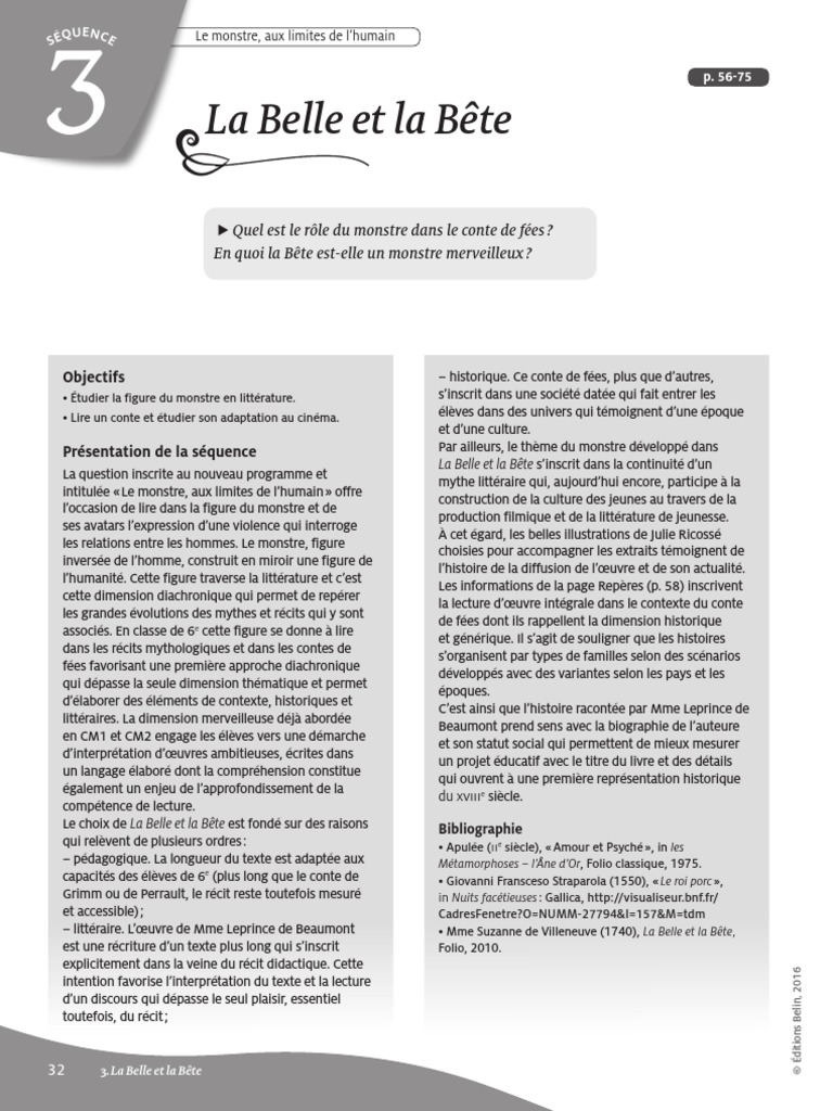 La Belle Et La Bête Texte à Imprimer Fr6e Guide p32 45 s3 0 | PDF | Fées | Contes de fées