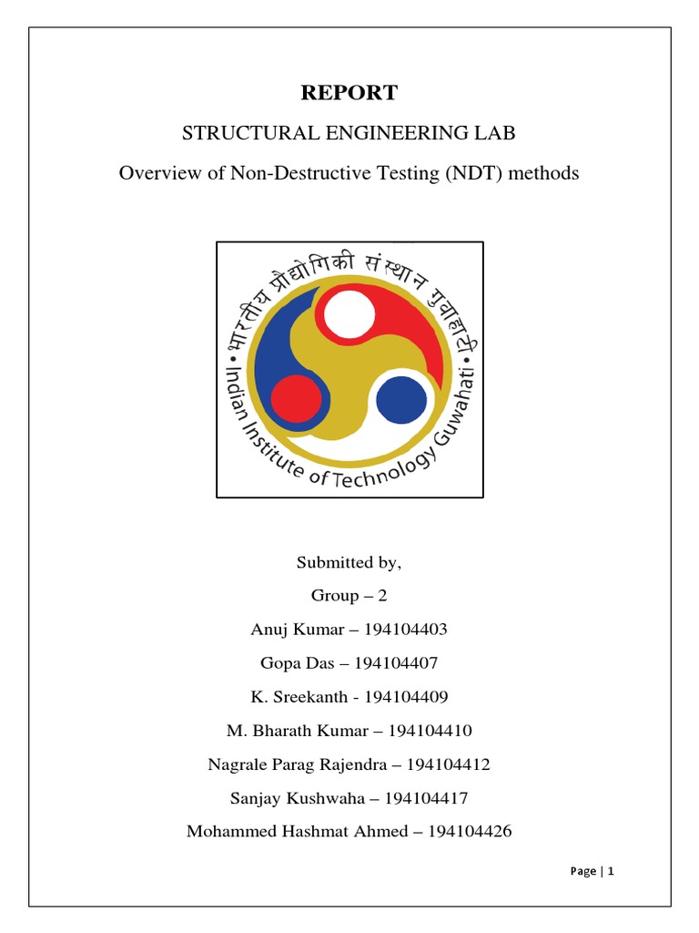 Structural Engineering Lab Overview of Non-Destructive Testing (NDT ...