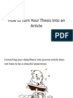 How To Turn Your Thesis Into An Article
