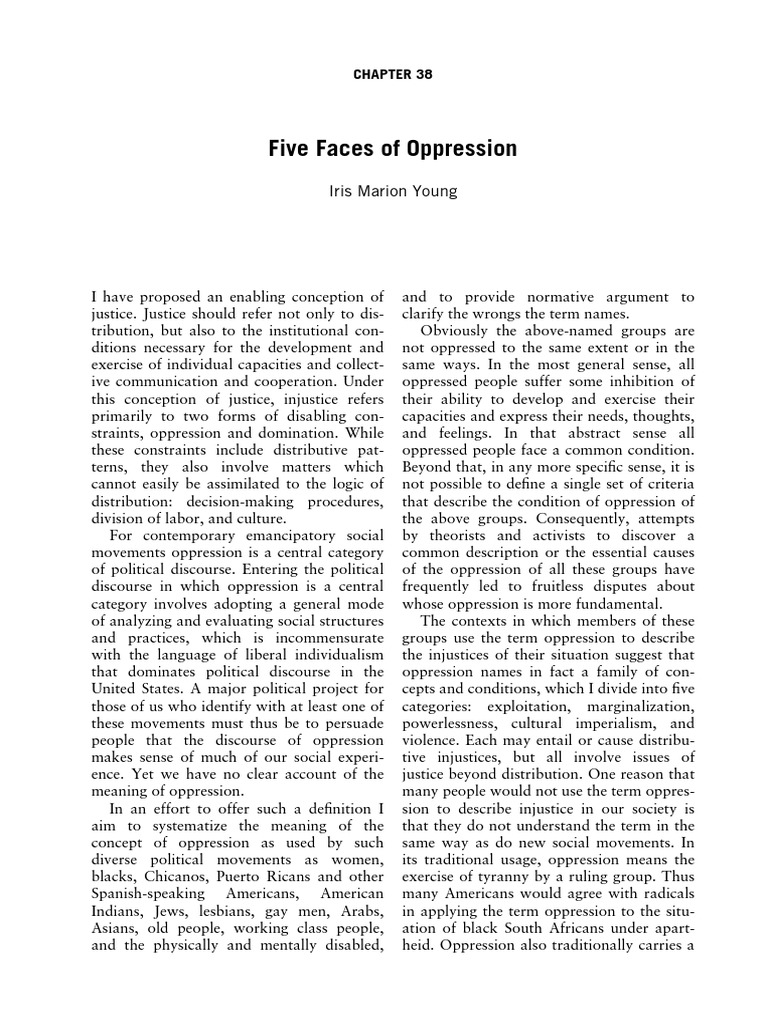 Understanding Five Faces of Oppression | PDF | Capitalism ...