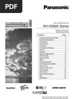 Panasonic NVHS820 English Operating Instruction - Owner Manual