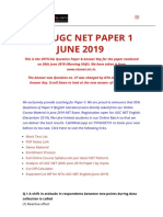 NTA UGC NET PAPER 1 JUNE 2019 OFFICIAL QUESTION PAPER & ANSWER KEY