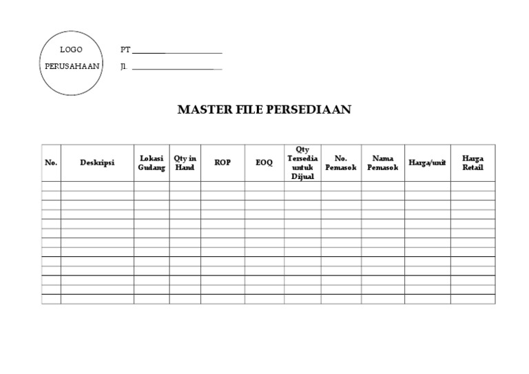 Master File Persediaan PT 2023 | PDF