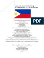 Panunumpa NG Katapatan Sa Watawat at Panatang Makabayan