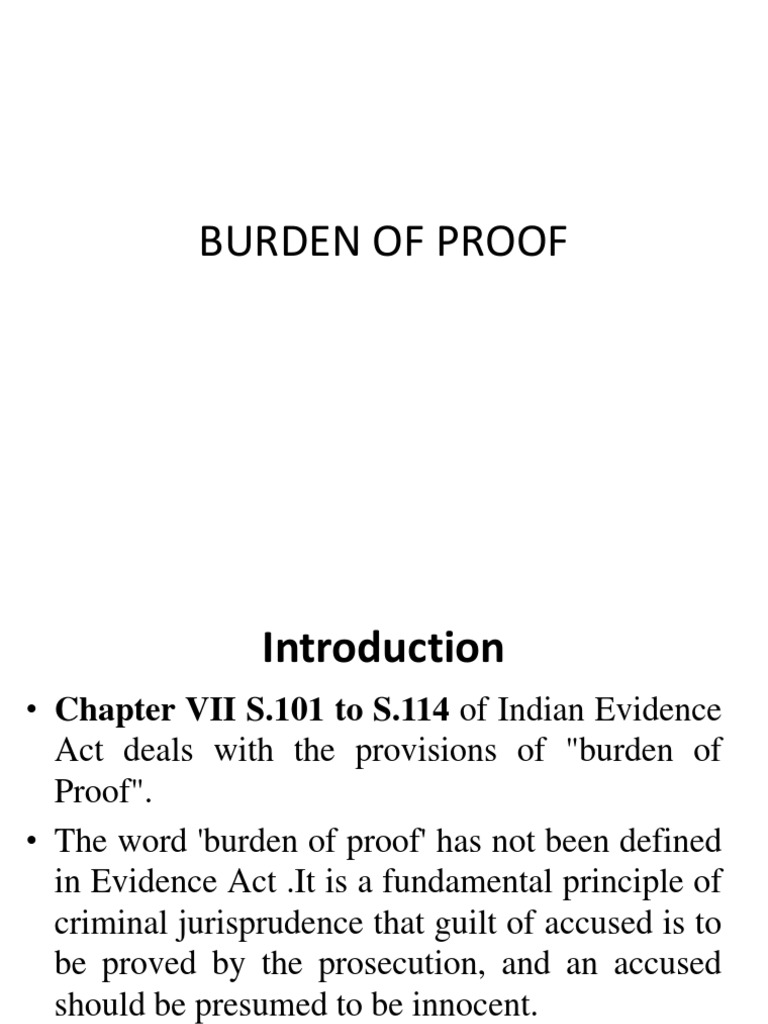 What Is Burden of Proof Under the Indian Evidence Act