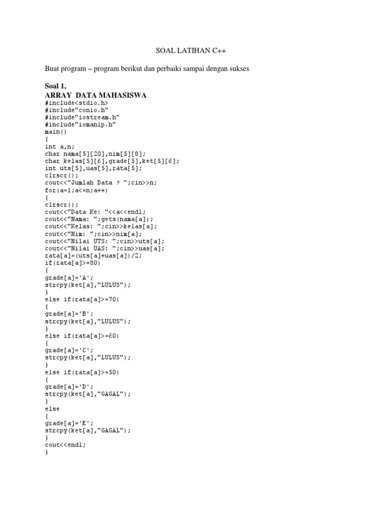 C++ Program Output Examples | PDF | Computer Programming | Programming ...