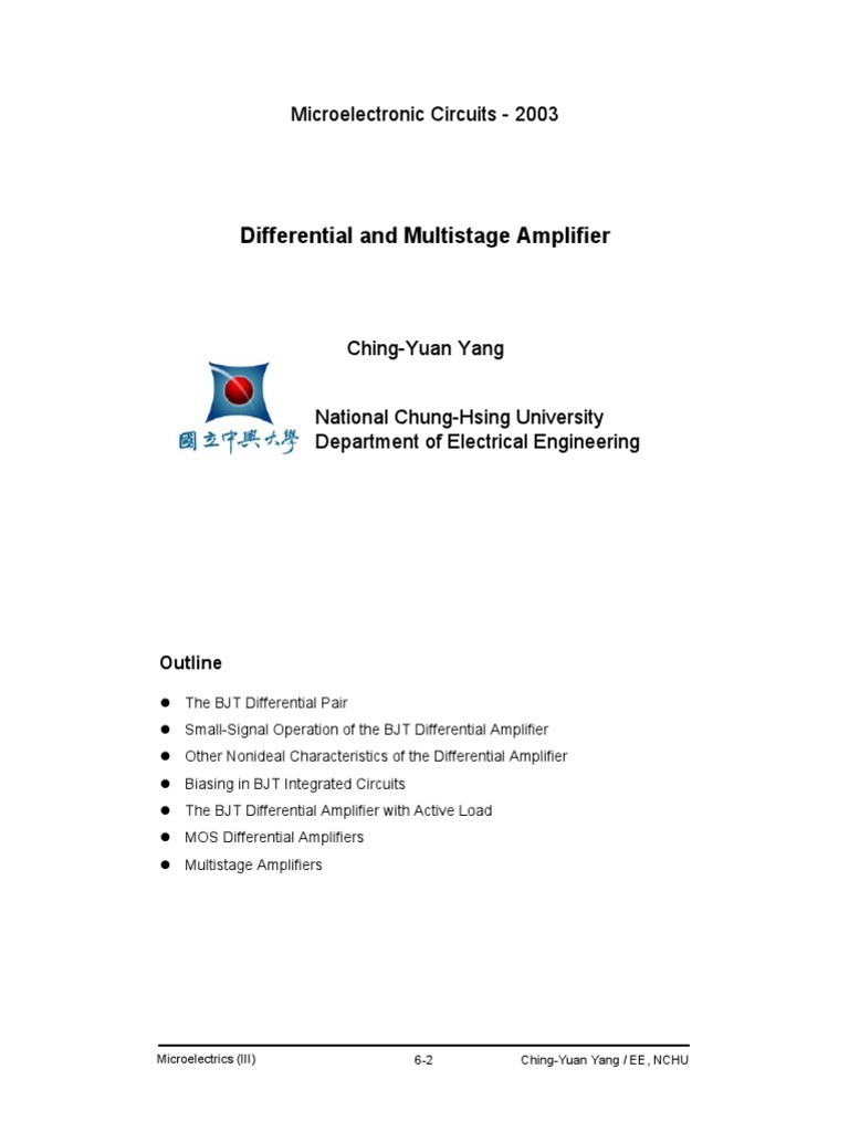 Differential and Multistage Amplifier | Download Free PDF | Bipolar