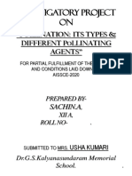 Investigatory Project ON: "Pollination: Its Types & Different P Llinating Agents"