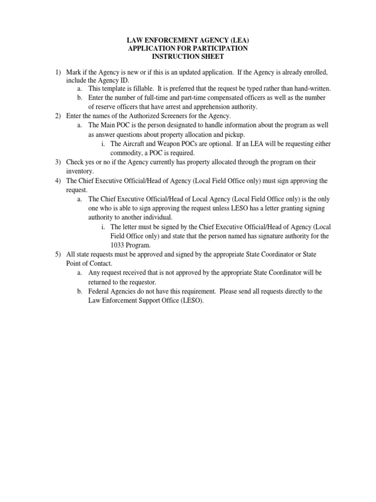 LEA Participation Application Guide | PDF