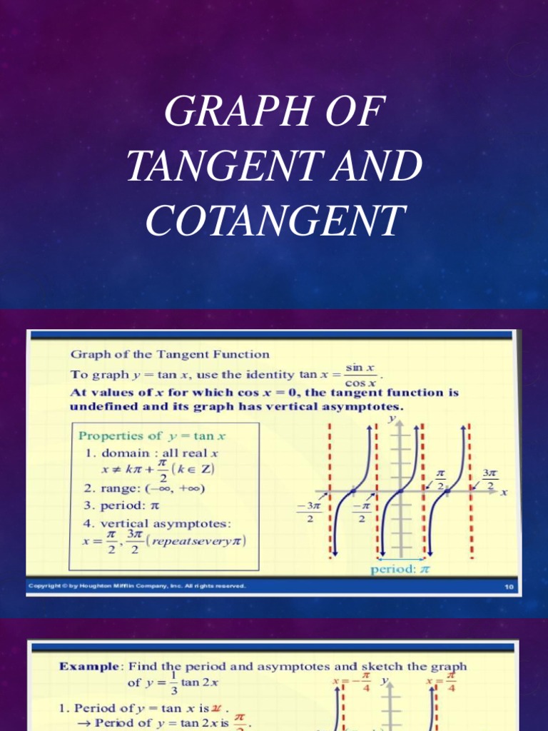 Graph of Tan and Cot PDF Geometry Elementary Geometry