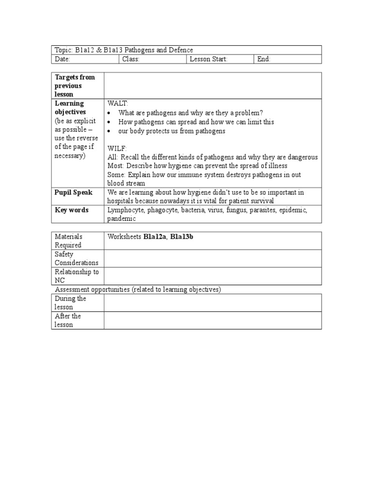 Understanding Pathogens and Defense | PDF | Self-Improvement | Science ...
