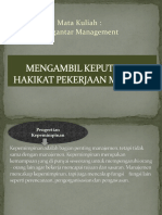 MENGAMBIL KEPUTUSAN HAKIKAT PEKERJAAN MANAJER