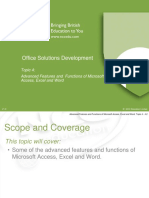 Office Solutions Development: Topic 4: Advanced Features and Functions of Microsoft Access, Excel and Word