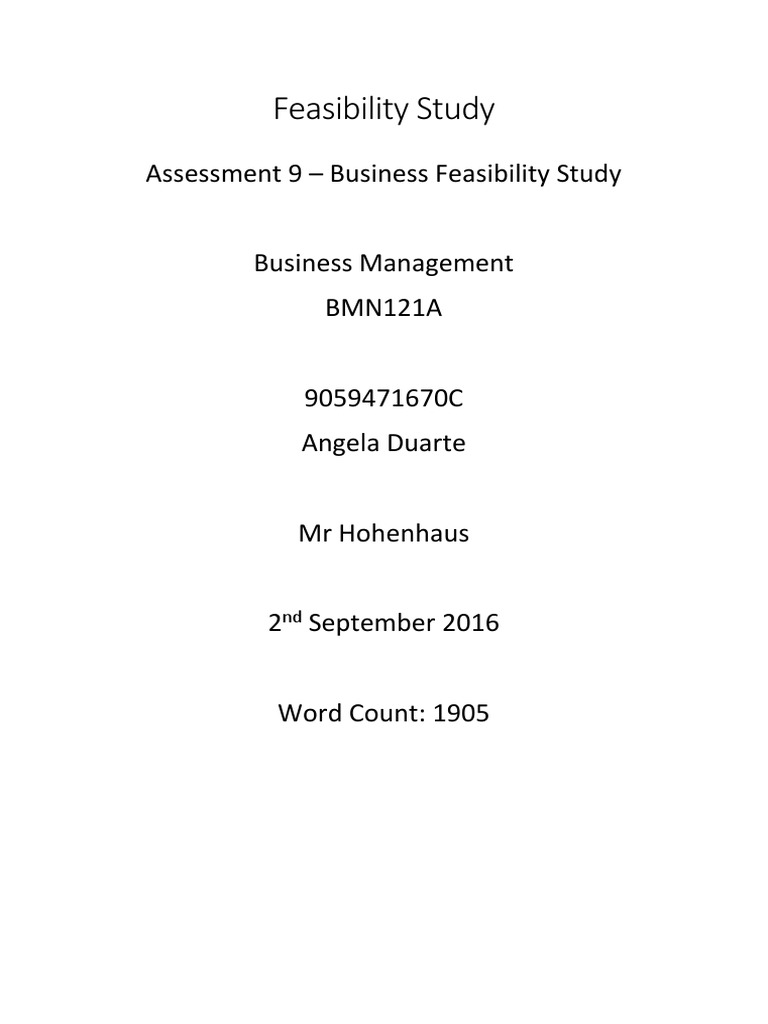 Feasibility Study | PDF | Swot Analysis | Target Audience
