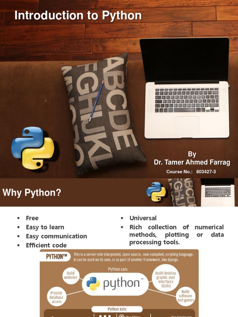 Introduction To Python: by Dr. Tamer Ahmed Farrag | PDF | Python ...