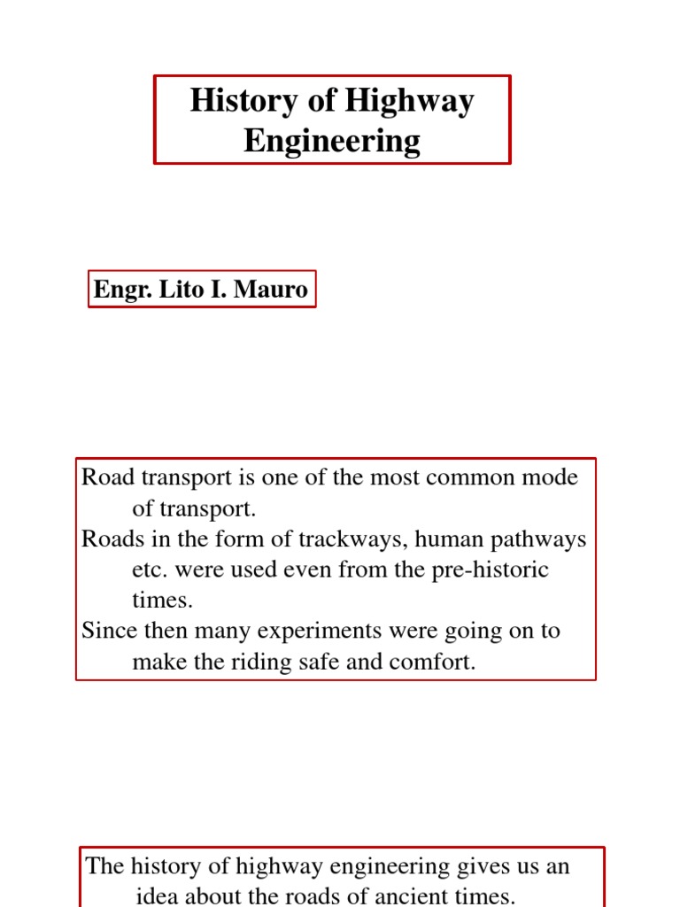 2 History of Highway Engineering PDF Road Concrete