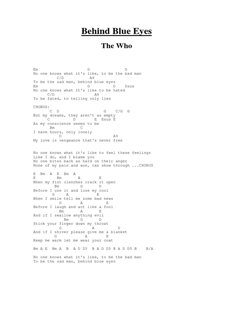 Behind Blue Eyes PDF