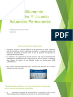 Usuario Altamente Exportador Y Usuario Aduanero Permanente