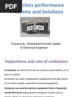 Contactors Performance Problems and Solutions: Mohamed Hussein Saada SR Electrical Engineer