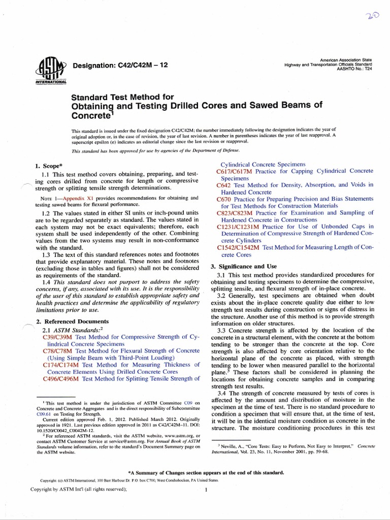 Astm | PDF | Concrete | Ultimate Tensile Strength