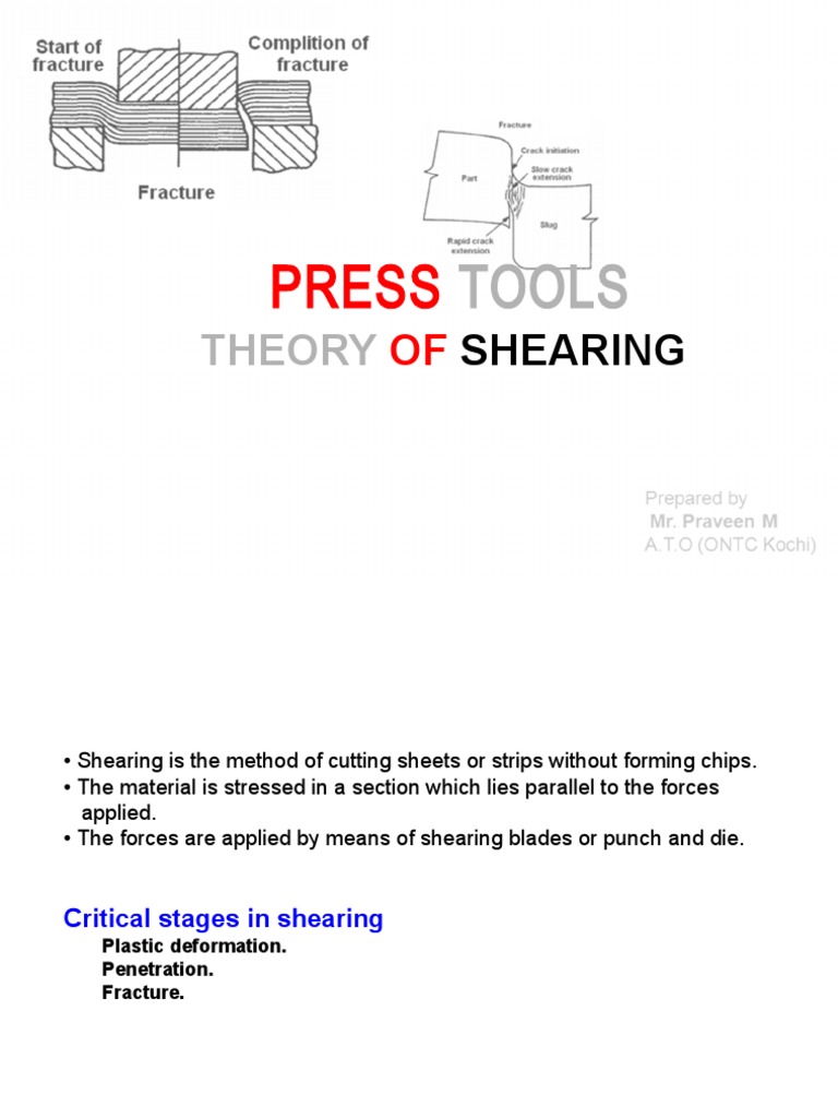 Shearing Process in Press Tools | PDF