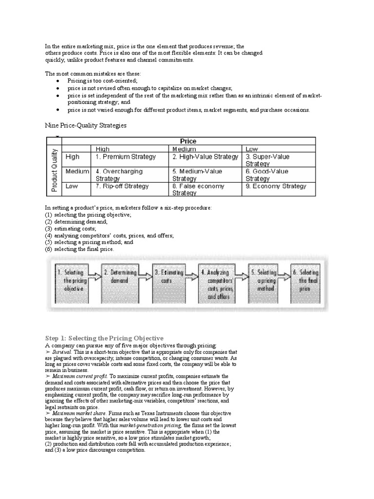 Pricing Objectives and Strategies Explained | PDF | Profit (Economics ...