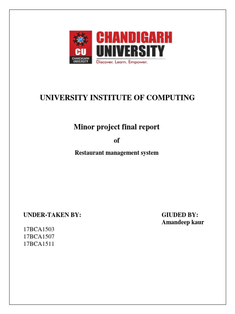 Restaurant Management System Report | PDF | Web Page | World Wide Web