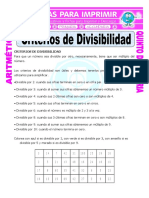 Criterios de Divisibilidad para Quinto de Primaria