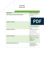 My Routine: Parte Del Texto Oraciones para Los Párrafos Name and Age and Occupation Physical Description