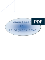Exam Papers For Third Year Classes