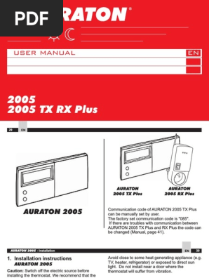 Auraton 2005 TX Plus PDF | PDF | Thermostat | Electrical Connector