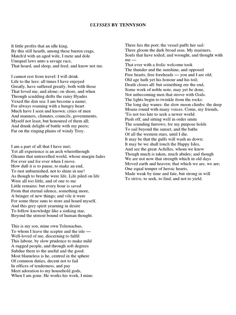 Ulysses by Tennyson Okay | PDF