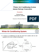 Simulation of Winter Air-Conditioning System and Minimum Entropy Generation