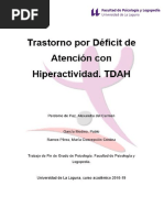 Trastorno Por Deficit de Atencion Con Hiperactividad. TDAH